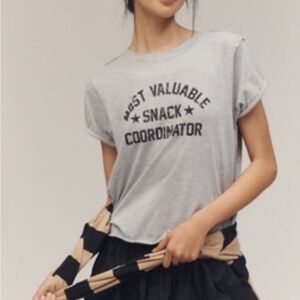 Anthro MAEVE SNACK COORDINATOR GRAPHIC TEE Cotton Blend  XL